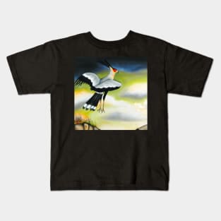 Secretary Bird In Flight Kids T-Shirt